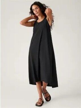 Athleta Presidio Traveler Maxi Dress in Black Size Large